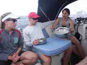 First you mix, like so