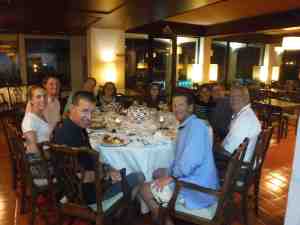 Dinner in Horta, Crew with Mary and Annie